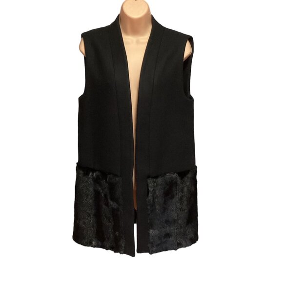 Zara Vest - Faux Fur - Size M - Black - Picture 1 of 8